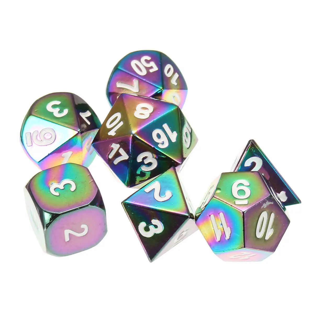 7Pcs Colorful Zinc Alloy Polyhedral Dice Set | D&D Board Game Accessory - Image 2