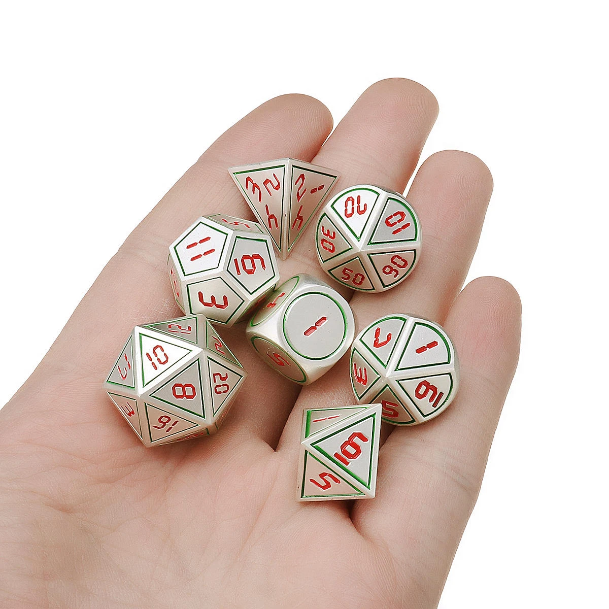 Heavy Metal Polyhedral DnD Dice Set - 7pcs RPG Dice w/ Bag - Image 5