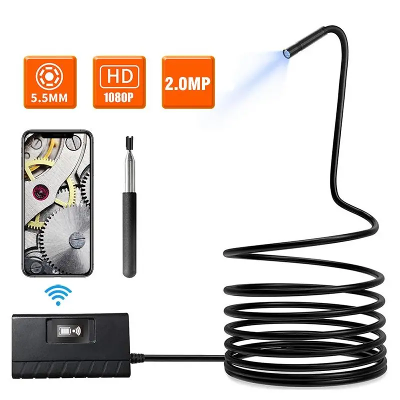 1080P HD Borescope Camera - Wifi USB for iPhone & Tablet - Semi-Rigid Snake Camera - Image 2