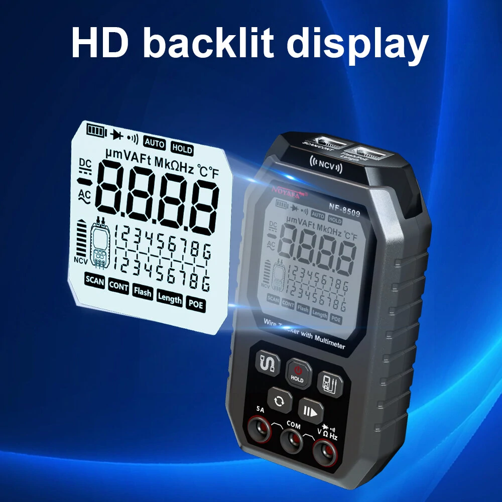 NOYAFA NF-8509 2-in-1 Network Cable Tester | Wiremap POE Length NCV | Multimeter - Image 3
