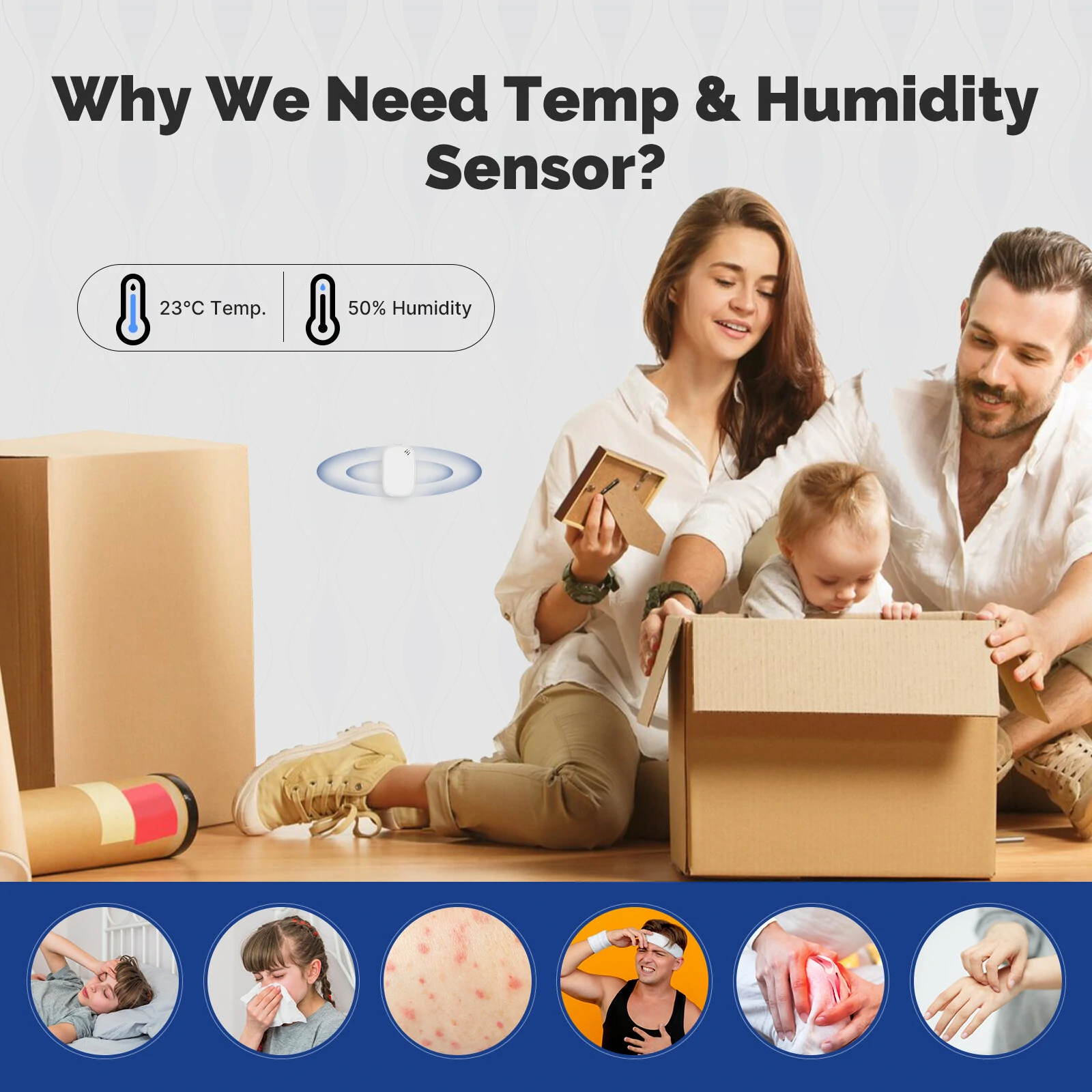 ZigBe Wireless Temperature & Humidity Sensor | 50m Range | Smart Home Voice Monitoring - Image 3