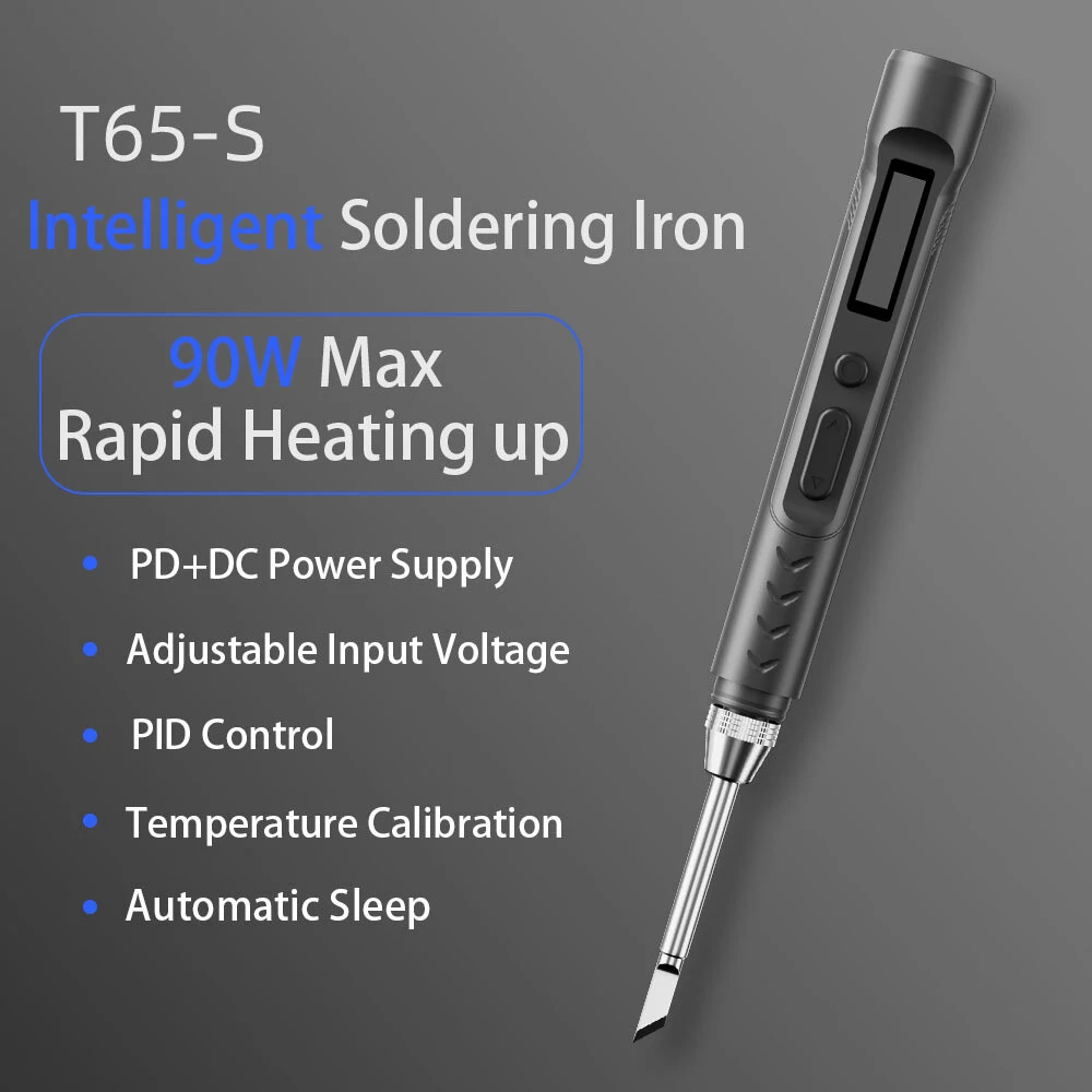 T65-S 90W Smart Soldering Iron - Type-C/DC 5521 Port | Fast Heating & Charging - Image 2