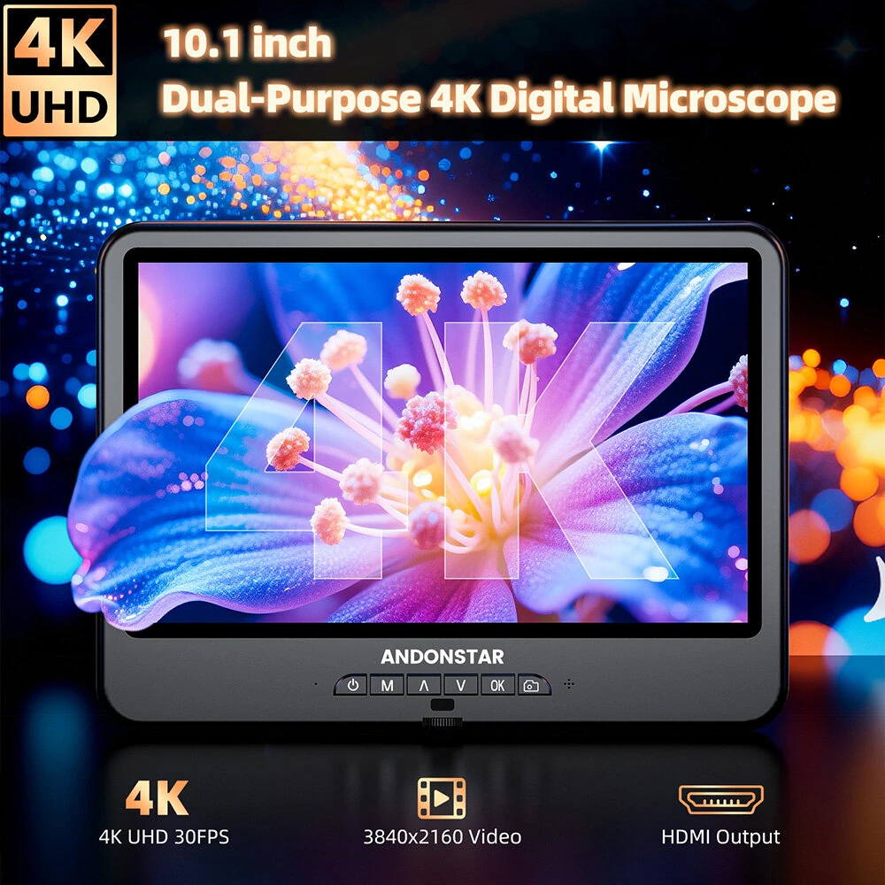 ANDONSTAR AD208SE 4K Digital Microscope | 10.1 Inch IPS Screen | 5x-1500X Magnification - Image 2