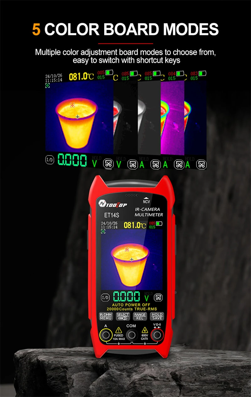 TOOLTOP ET14S/ET14SPRO Thermal Imaging Multimeter - PCB Circuit Board Tester | 240x240 IR -20°C to 550°C - Image 5