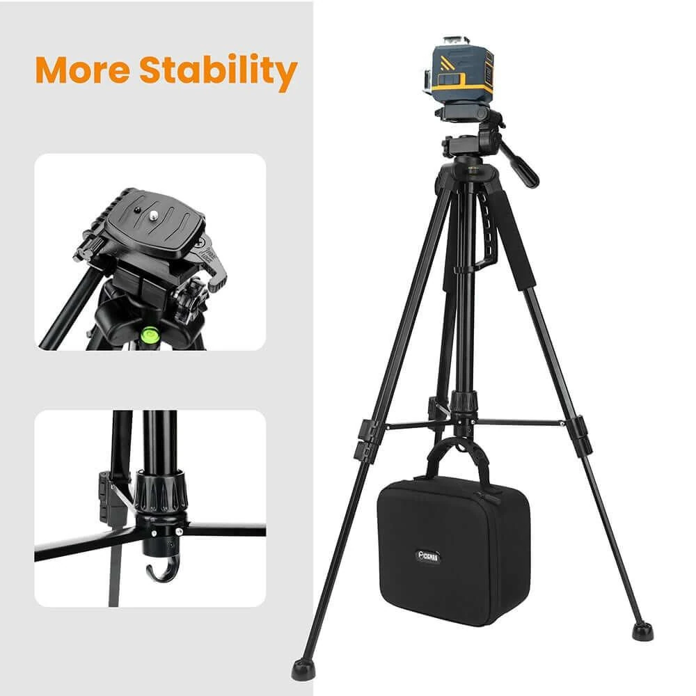 CIGMAN CAT01 Laser Tripod | 1.5M Height 10kg Load | 3-Way Pan Head & Bag - Image 3