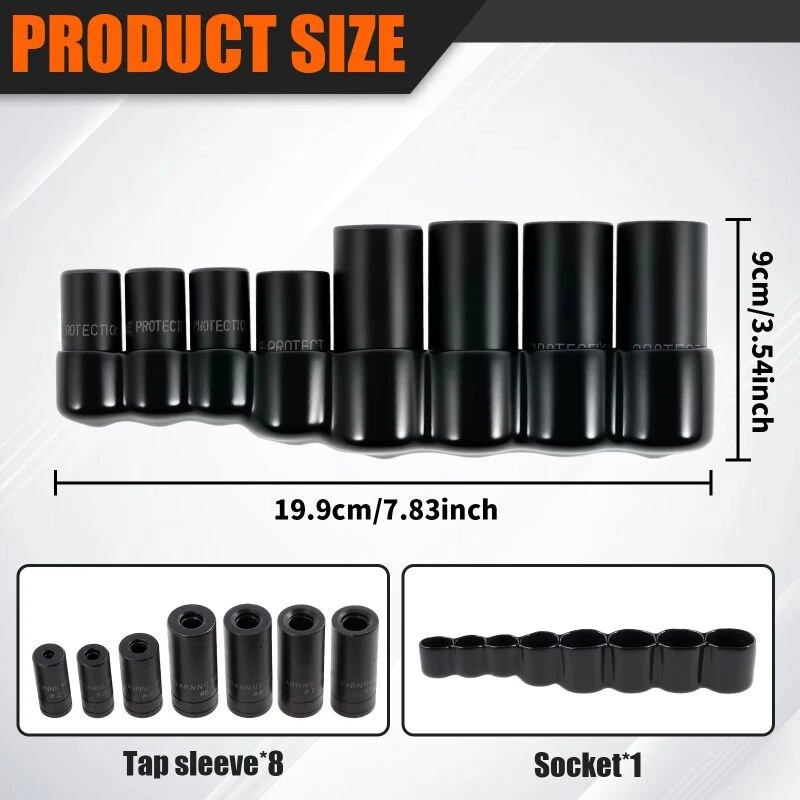 Steel Tap Socket Set 8pcs | 1/4 & 3/8 Inch Drive | Tight Space Automotive Tools - Image 3