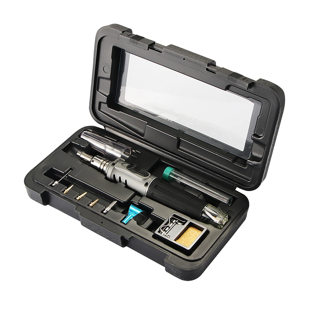 HS-1115K Professional Butane Soldering Iron Set | 10-in-1 Welding Torch Kit with 26ml Gas - Image 3