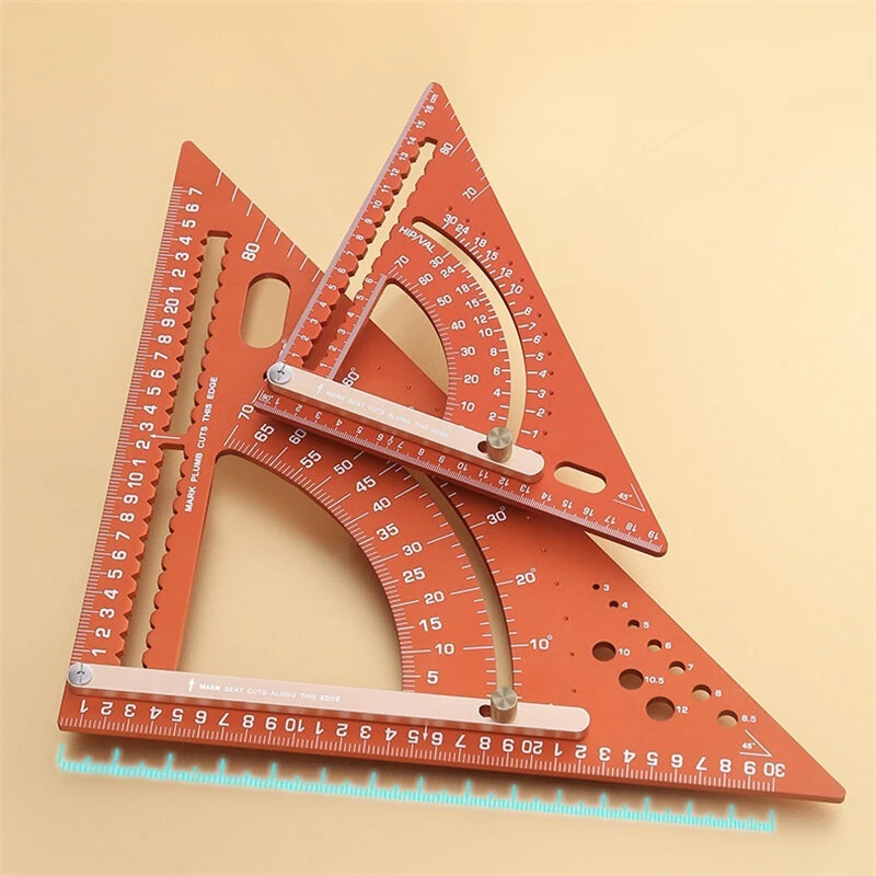 Adjustable Aluminum Alloy Triangle Ruler | Multi-Functional Protractor & Angle Measuring Tool - Image 3