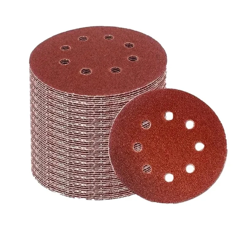 5 Inch 125mm Round Sandpaper Discs - 8 Hole Hook & Loop | 10 Grits #60-600 for Wood Metal Polishing & Rust Removal - Image 2