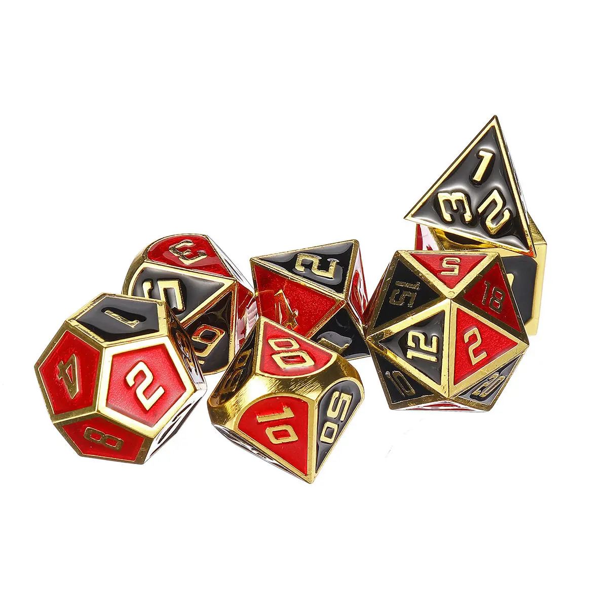 Metal Polyhedral Dices Set - 7Pcs for D&D Dungeons & Dragons with Bag - Image 2