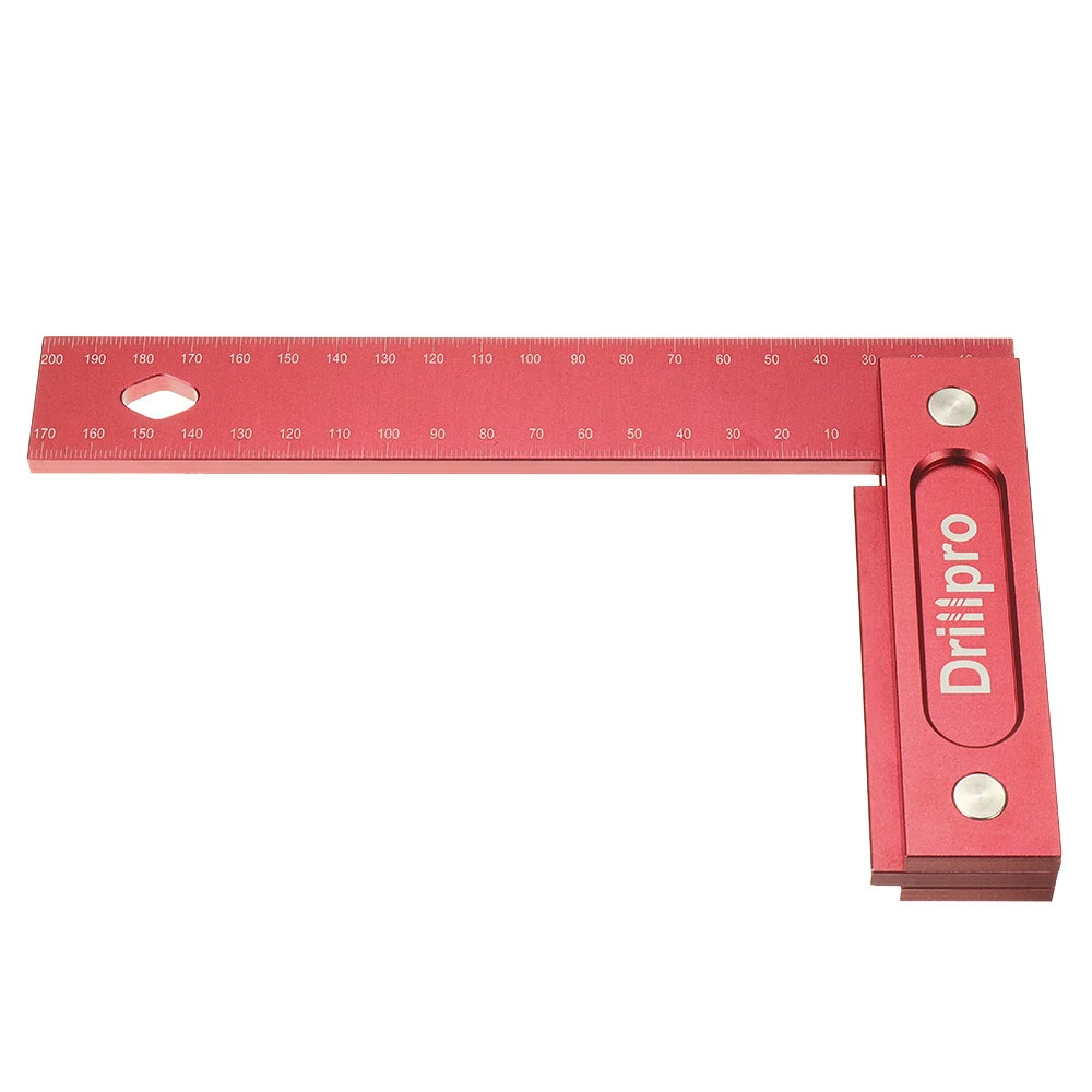 Drillpro 150mm Aluminum Alloy Woodworking Square - Wide Seat Scribing Tool & Angle Ruler - Image 3