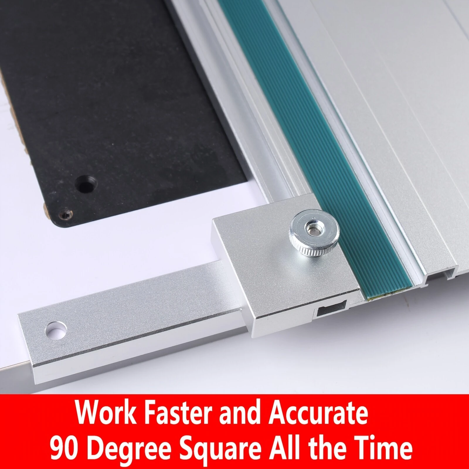 Aluminum Alloy Track Saw Square Guide - 90 Degree Right Angle for T-Track System - Image 3