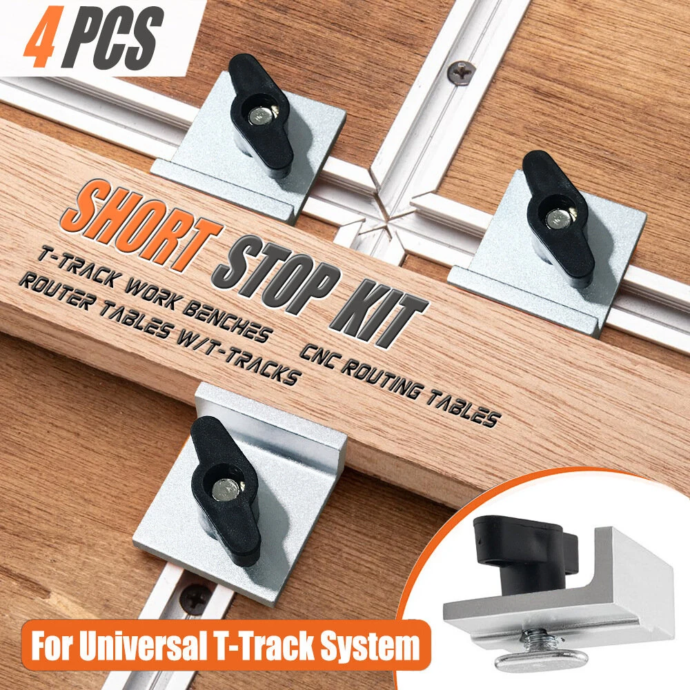 4Pcs T-Track Stop Block - Low-Profile CNC Router Table Clamp for Woodworking - Image 4