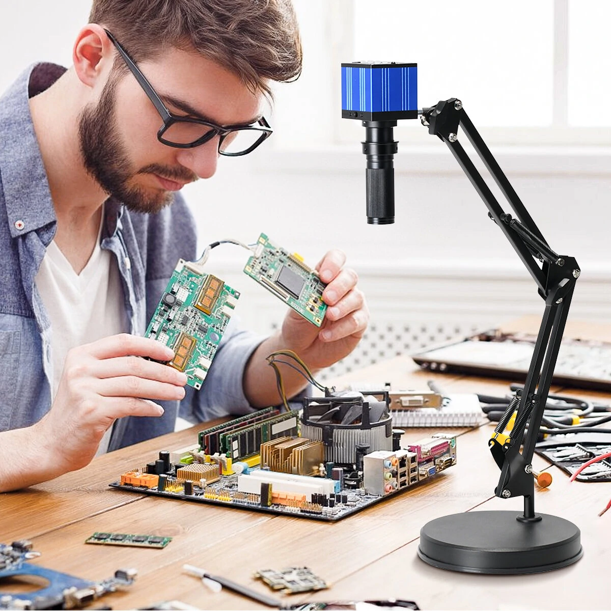 HAYEAR 51MP Digital Microscope Camera | 1080P 2K HDMI USB | 120X Zoom Lens for PCB Soldering Repair - Image 2