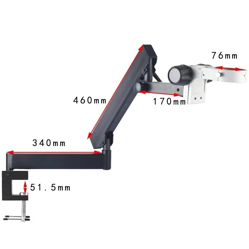 KOPPACE Microscope Folding Rocker Bracket | 51.5mm Clip Opening & 76mm Arm - Image 3
