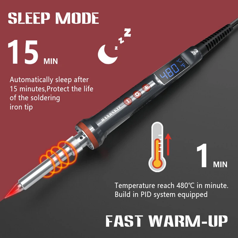 HANDSKIT 927 200W Soldering Iron | Auto Sleep & Thermal Control | 110V/220V - Image 3