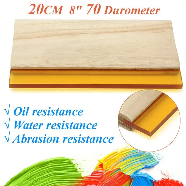 Speedball 8 Inch Wooden Handle Squeegee - 70 Durometer Ink Scraper Blade - Image 2