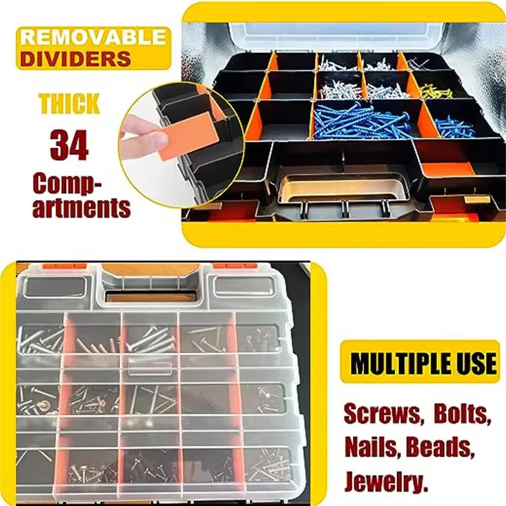 Plastic Parts Storage Box | Dual-Sided Transparent Toolbox - Wear & Impact Resistant - Image 2