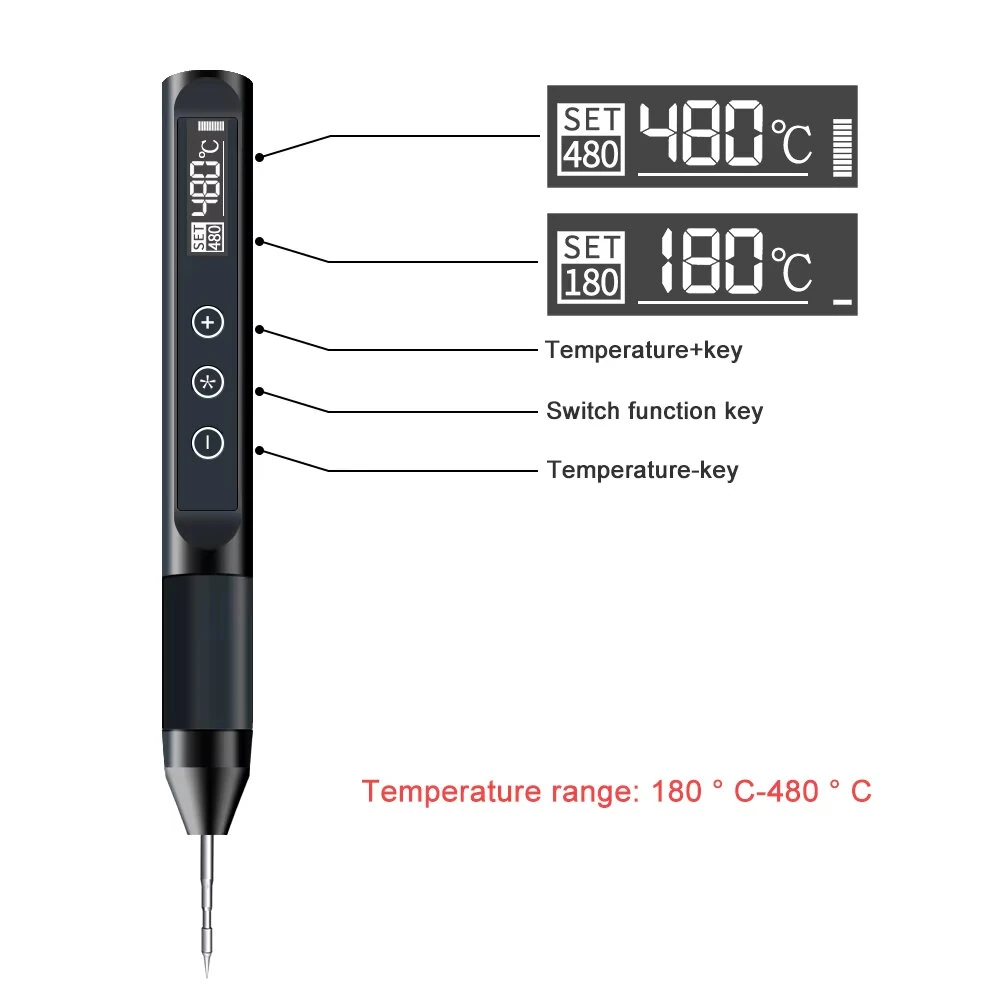 X210 Digital USB Soldering Iron | 30W Adjustable 180-480°C | Fast Heating OLED Screen - Image 2