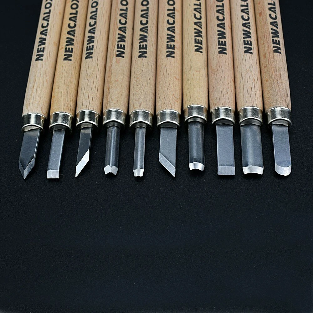 NEWACALOX Wood Carving Tools - 10Pc Knife Scorper & Graver Set for Woodworking - Image 4