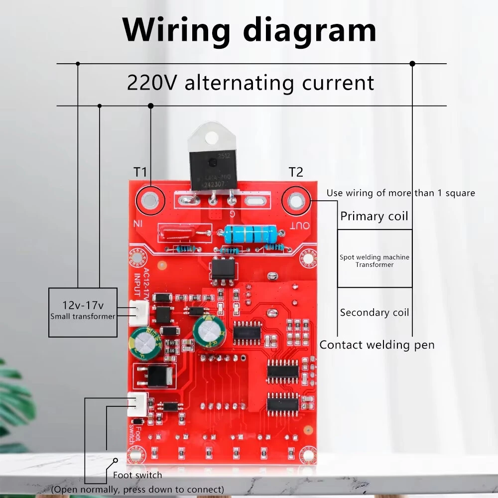 Spot Welding Control Board | 40A 100A Single/Double Pulse | Adjustable Voltage & Anti-Shake Foot Pedal - Image 4