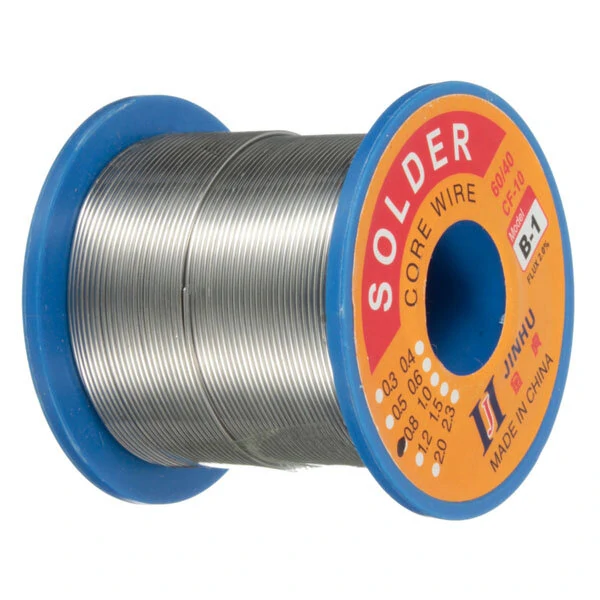 60/40 Tin Lead Solder Wire - 0.8mm 250g Reel with Rosin Core - Image 2