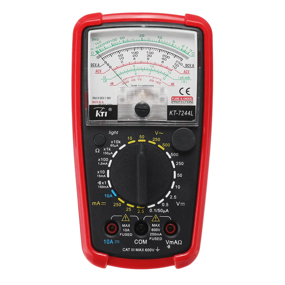 KT7244L Analog Multimeter - High Sensitive AC/DC Volt Amp Ohm Tester with Backlight - Image 2