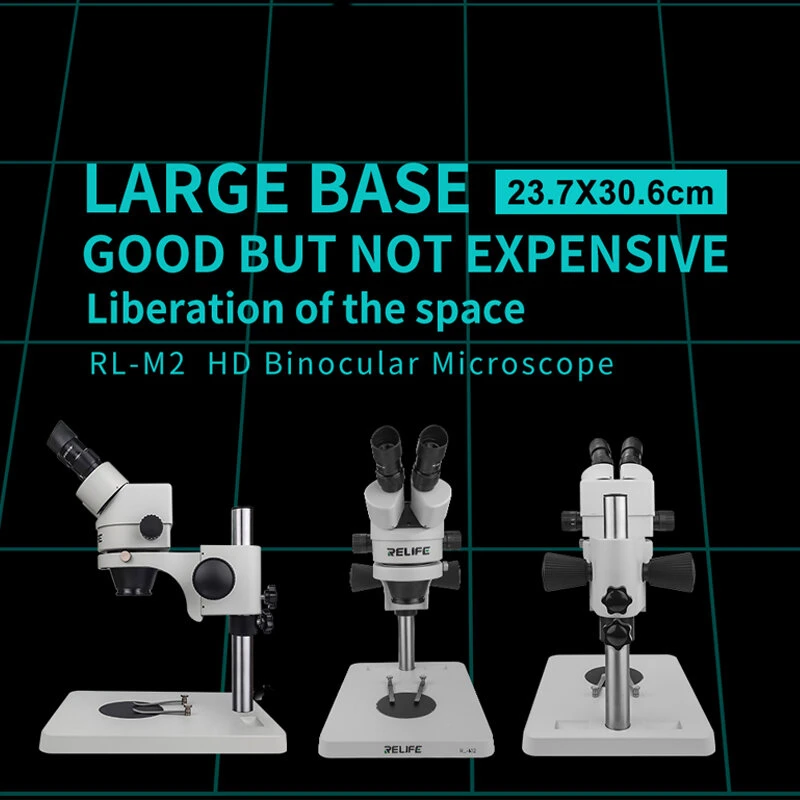 RELIFE RL-M2 Stereo Microscope | 7-45x Magnification | 144 LED Light for PCB Repair - Image 4