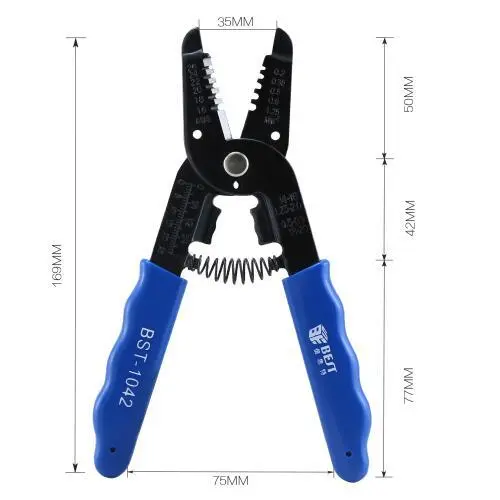 BST-1042 Portable Wire Stripper Plier - Crimper, Cable Stripping & Cutter Hand Tool - Image 3