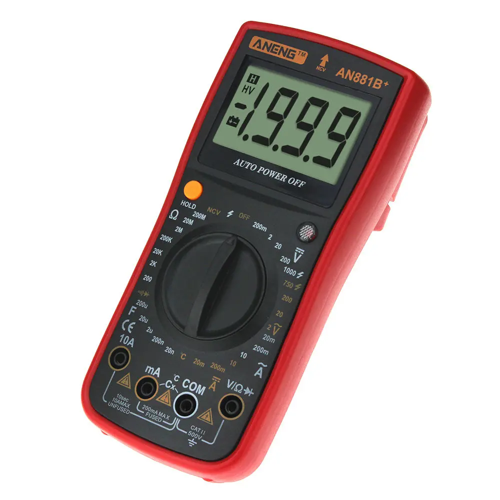 ANENG AN881B+ Multimeter - AC/DC Voltage, Current, Capacitance, Temp, Diode, Non-contact, 16-in-1 Test Line - Image 5