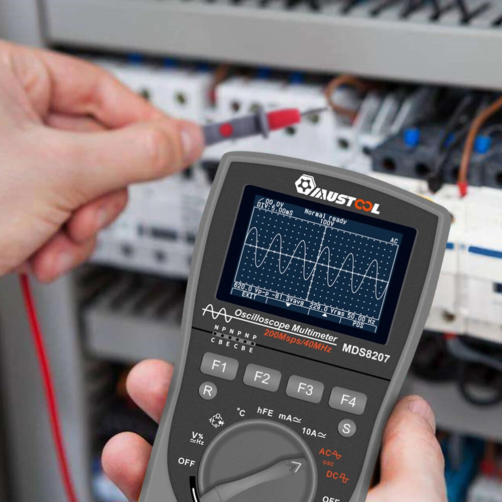 MUSTOOL MDS8207 2-in-1 Digital Oscilloscope & Multimeter - 40MHz 200Msps 6000 Counts - Image 5