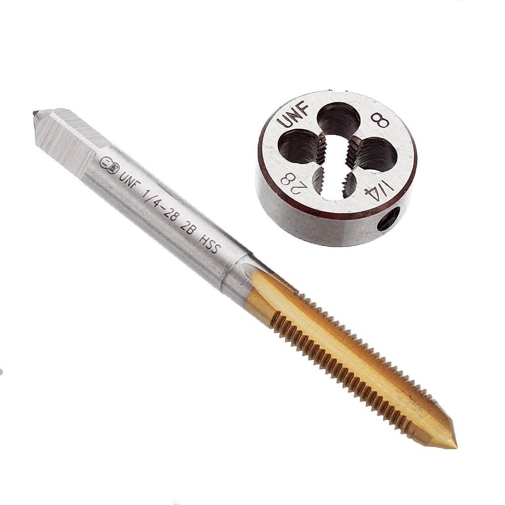 Drillpro 1/4-28 UNEF Right Hand Screw Tap | Titanium Coating | Thread Die - Image 2