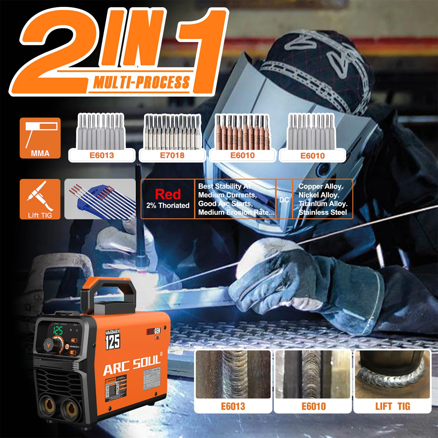 MMAMAX 220V 125A Portable Welding Machine | 2-in-1 Lift TIG & IGBT Protection - Image 3