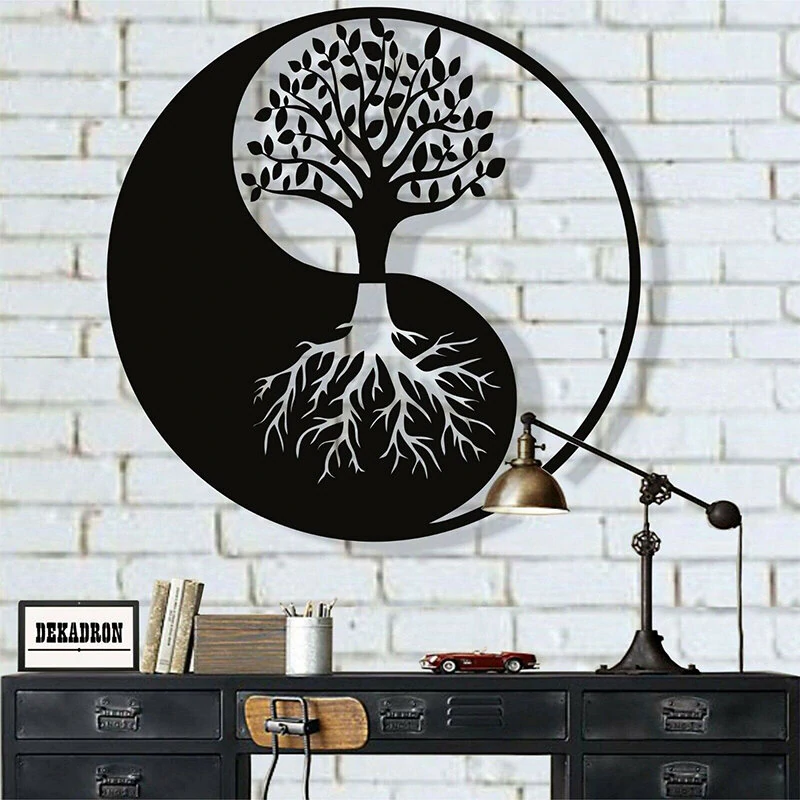 Tree of Life Metal Wall Art - Round Hanging Sculpture - Home Decor - Image 2