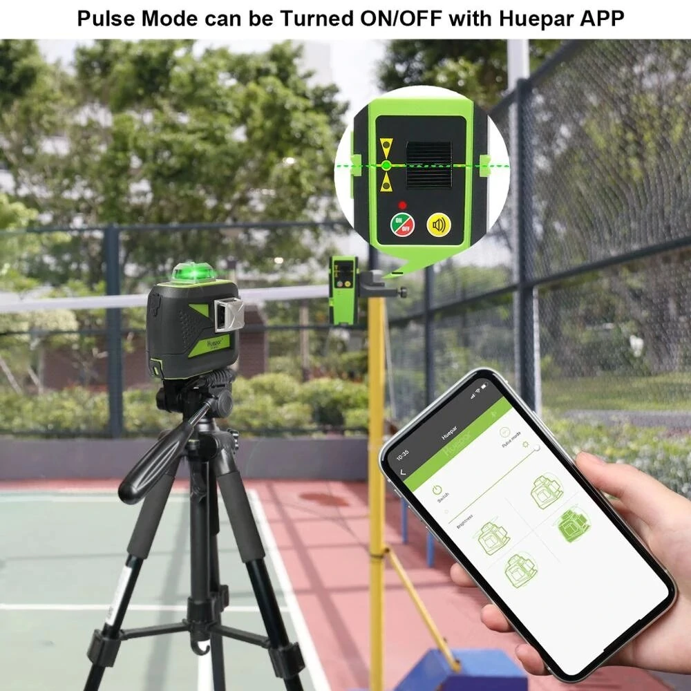 Huepar 603CG-BT Green Beam 3D Laser Level | 12 Lines Self-Leveling | Bluetooth & USB Charge - Image 5