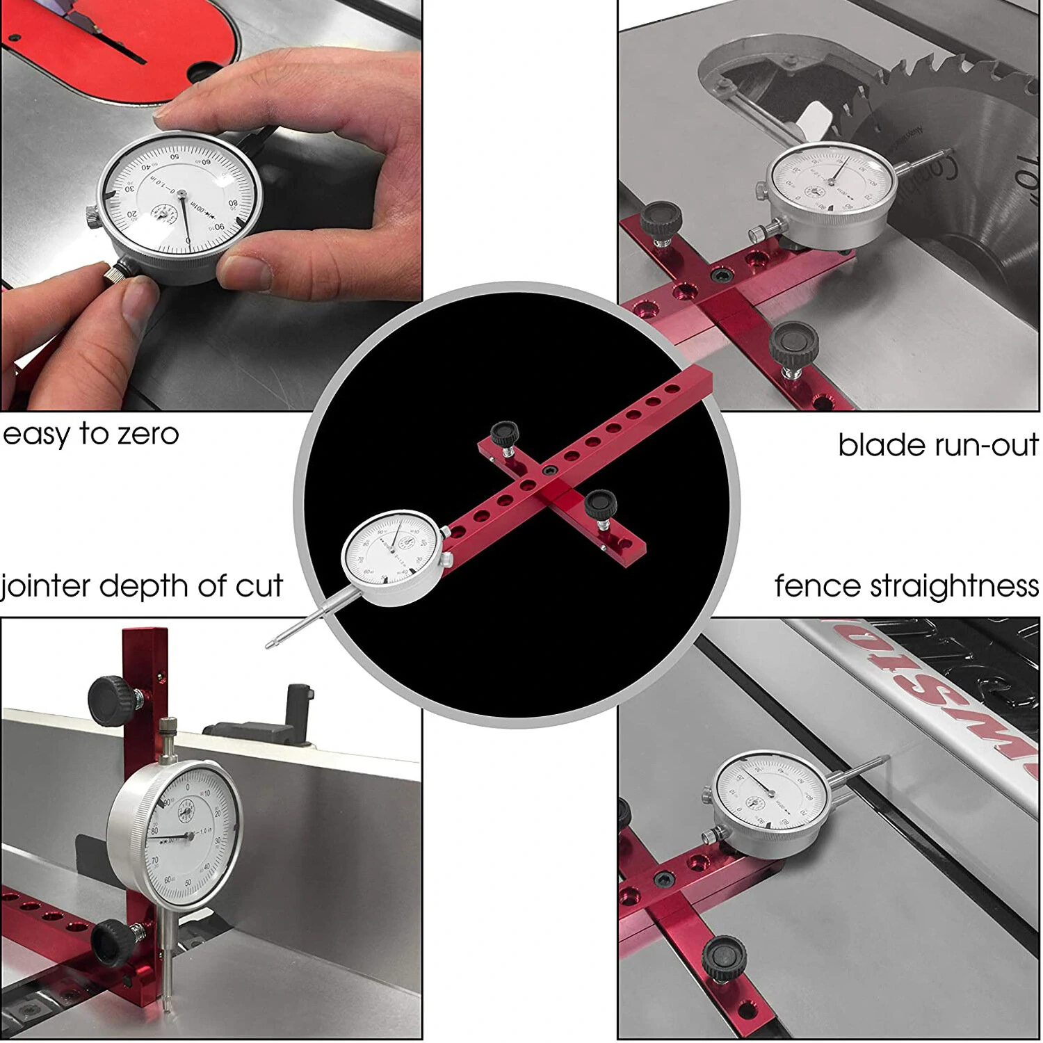 A-Line It Basic Kit - Table Saw Alignment Tool with 22 Dial Indicator Tips - Image 3