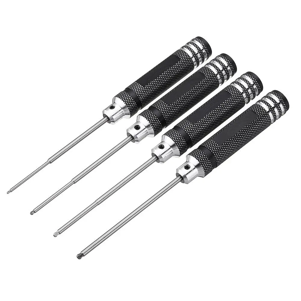 Drillpro HSS Ball Screwdrivers Tool Kit - 4pcs H1.5 to 3.0mm Black Repair Set - Image 2