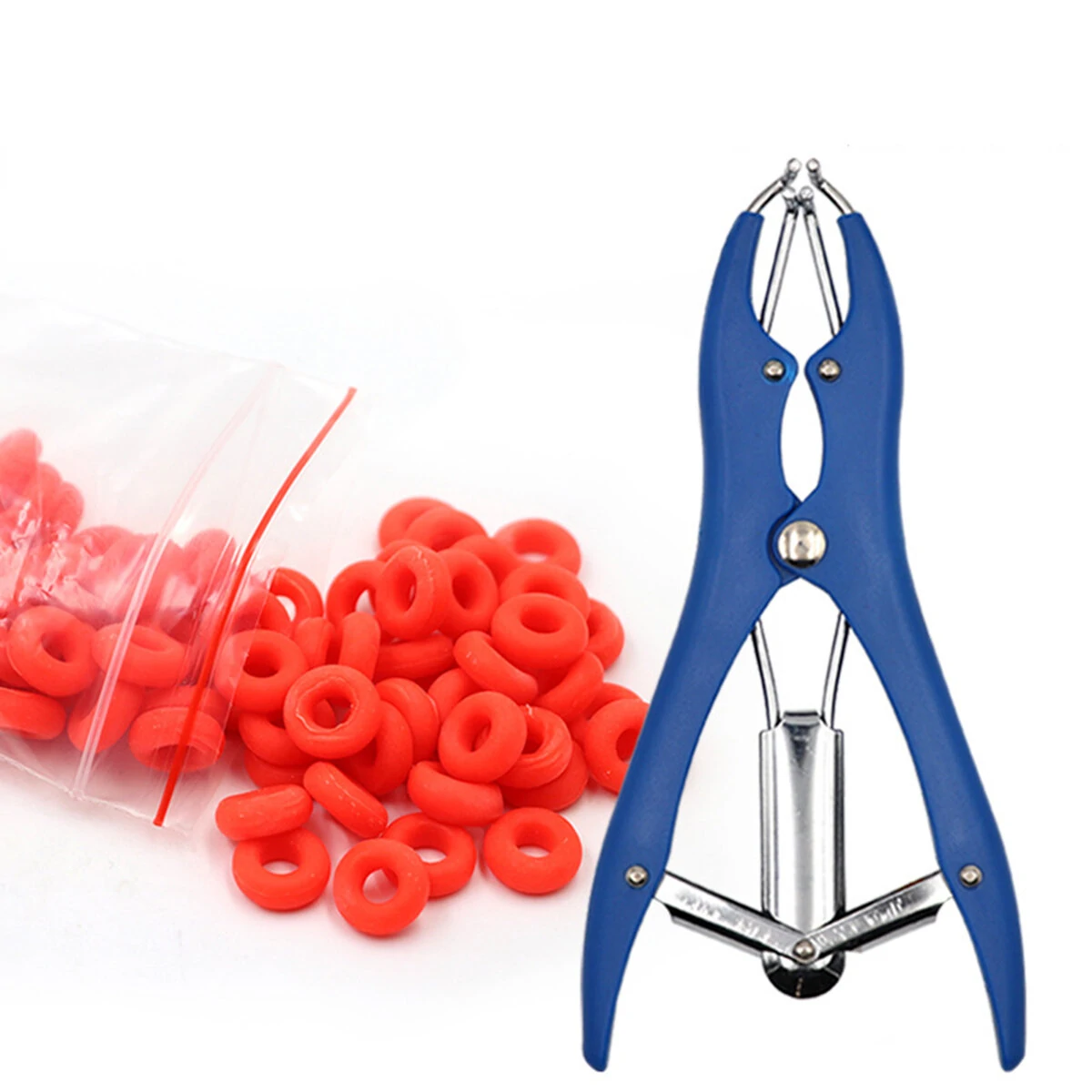 Elastrator Castration Pliers for Dogs Pigs Livestock - Tail Docking Tool +100 Bands - Image 2