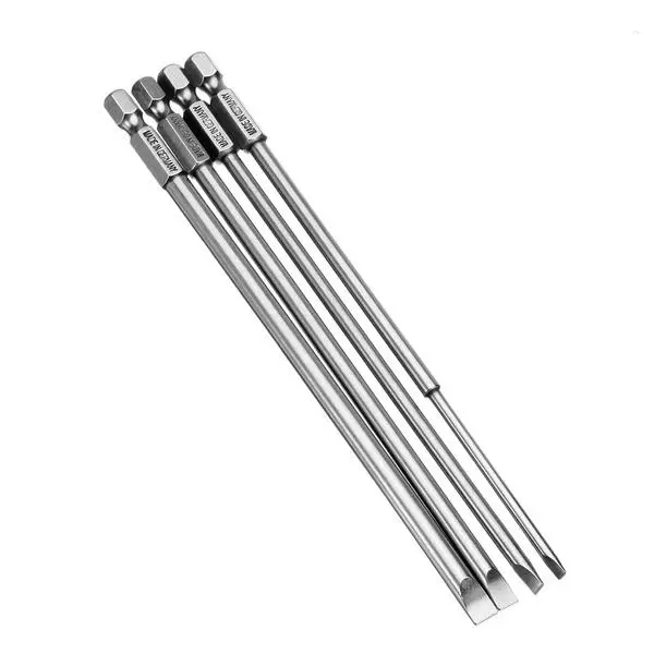 Broppe 4Pcs 150mm Magnetic Screwdriver Bits - Flat Head Slotted 3.0-6.0mm - Image 5