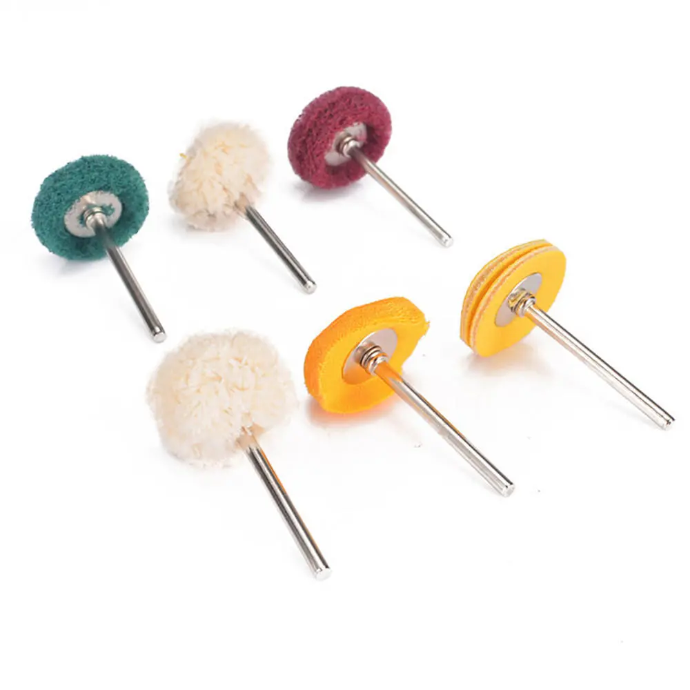 BEST 6Pcs 3mm Shank Wool Felt Buffing Wheel | Abrasive Polishing Brush for Grinding - Image 2