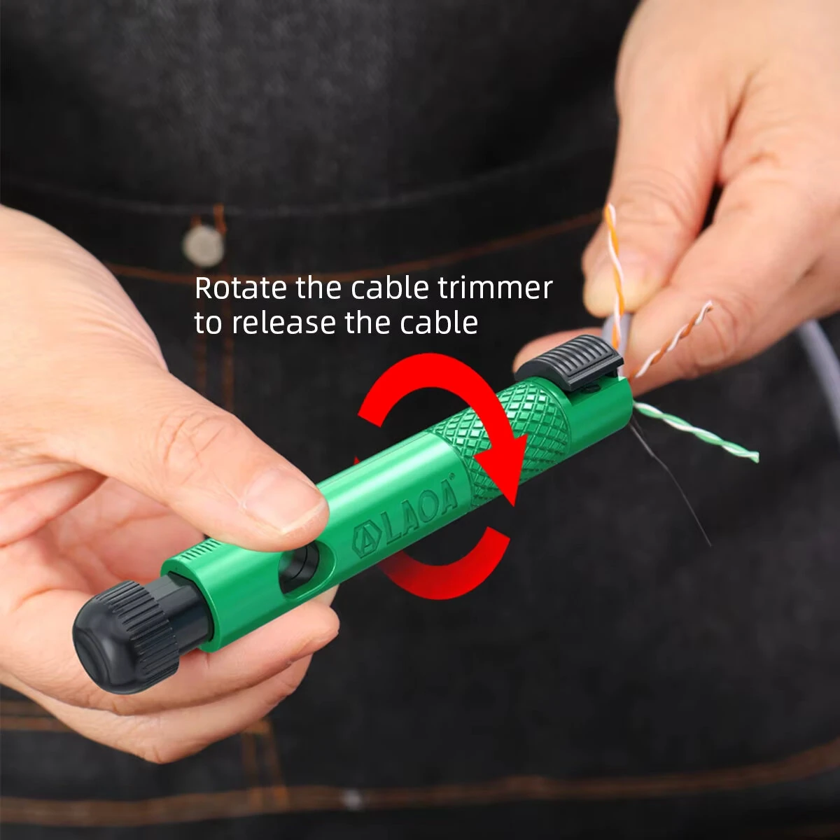 LAOA LA194205 Pen-Style Network Cable Manager | Compatible with Cat 5 6 7 8 Ethernet Cables | Lightweight Compact Wire Stripper Tool - Image 4