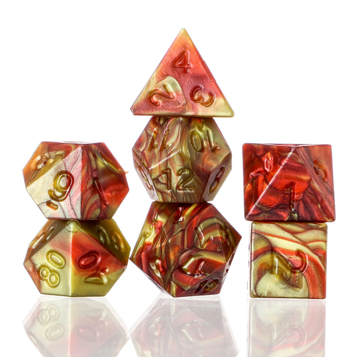 Polyhedral Dice Set for Dungeons & Dragons - 7Pcs D20 D12 D10 D8 D6 D4 + Pouch - Image 3