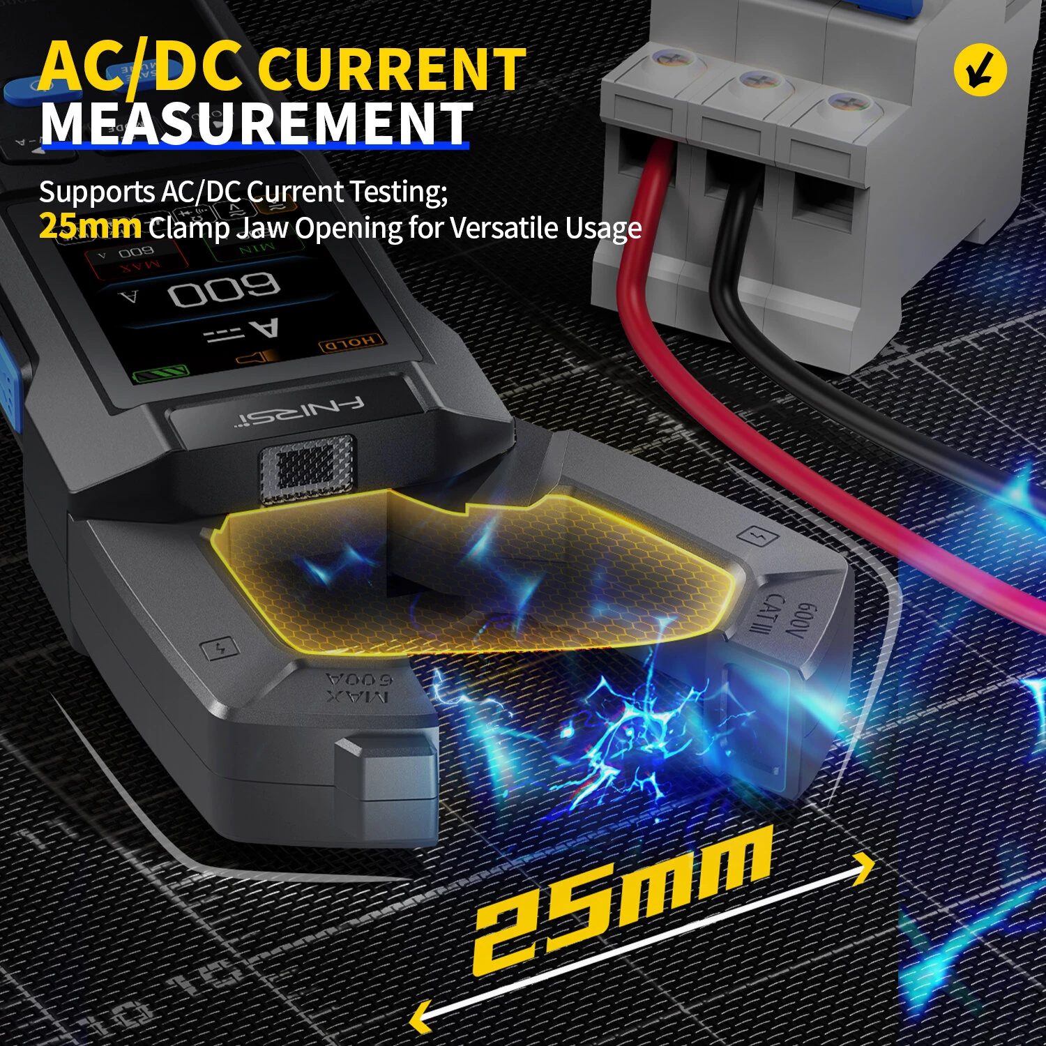 FNIRSI DMC-100 Digital Clamp Meter | 600A AC/DC Current | 10000 Counts Multimeter - Image 4