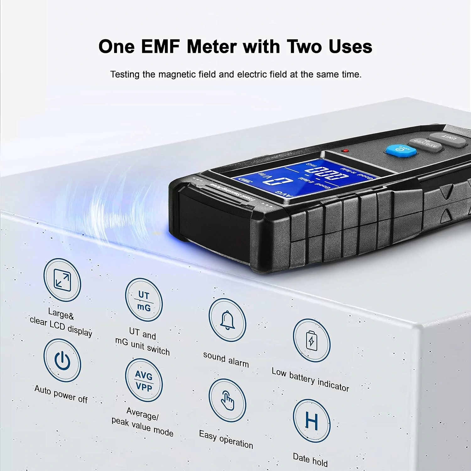 ERICKHILL Digital EMF Meter | LCD Display with Sound & Light Alarm | Home & Office Tester - Image 2