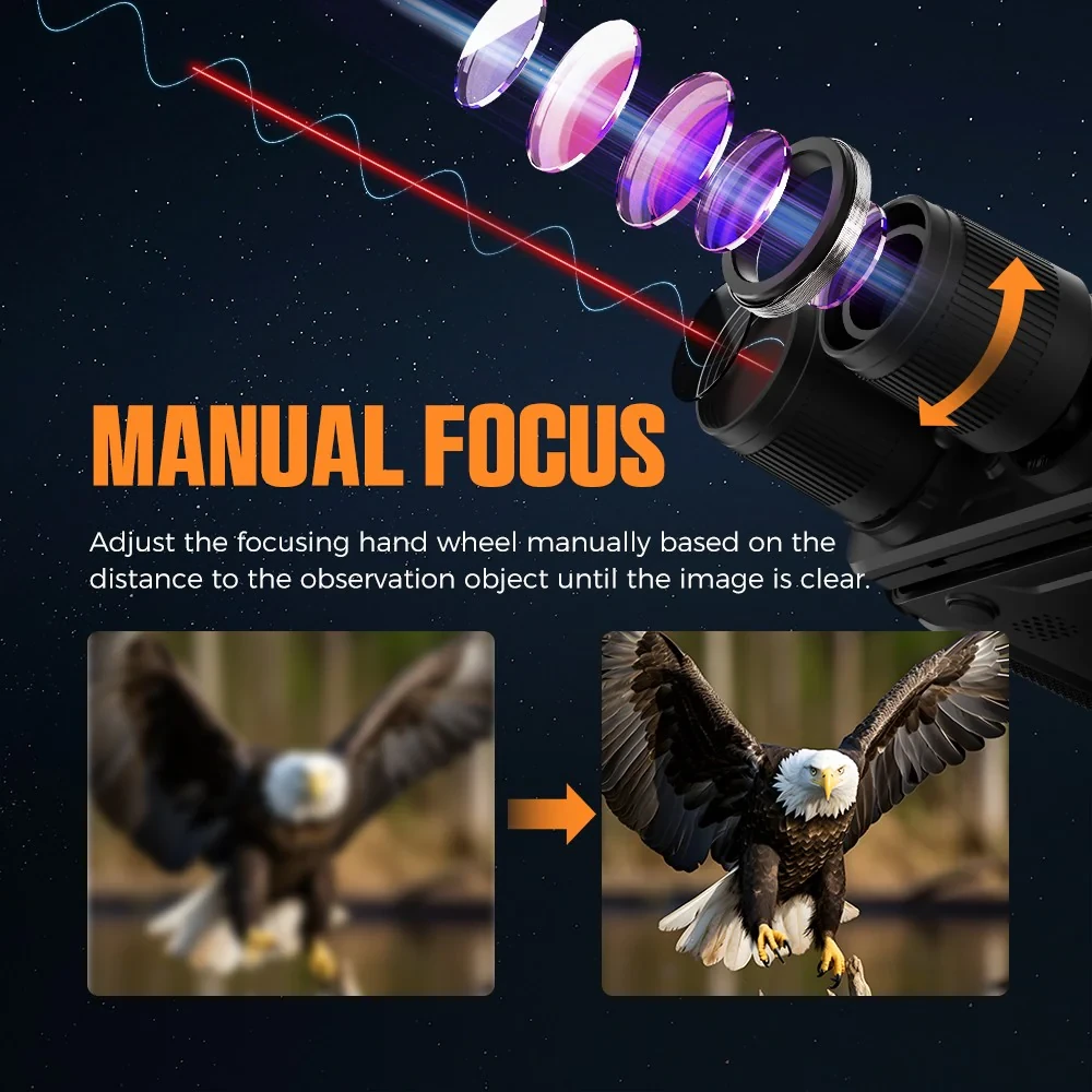 CIGMAN CNV01 4K Night Vision Binoculars | 600M Range, 3.99 HD Display & 5x Zoom - Image 3
