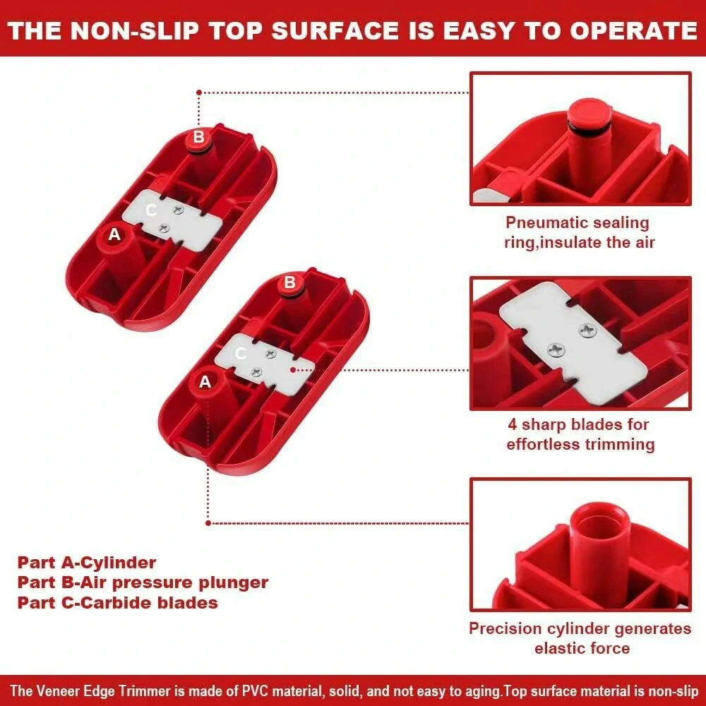 Edge Banding Trimmer Tool Set - Pneumatic Air Spring with 30° Tungsten Carbide Blades - Image 3