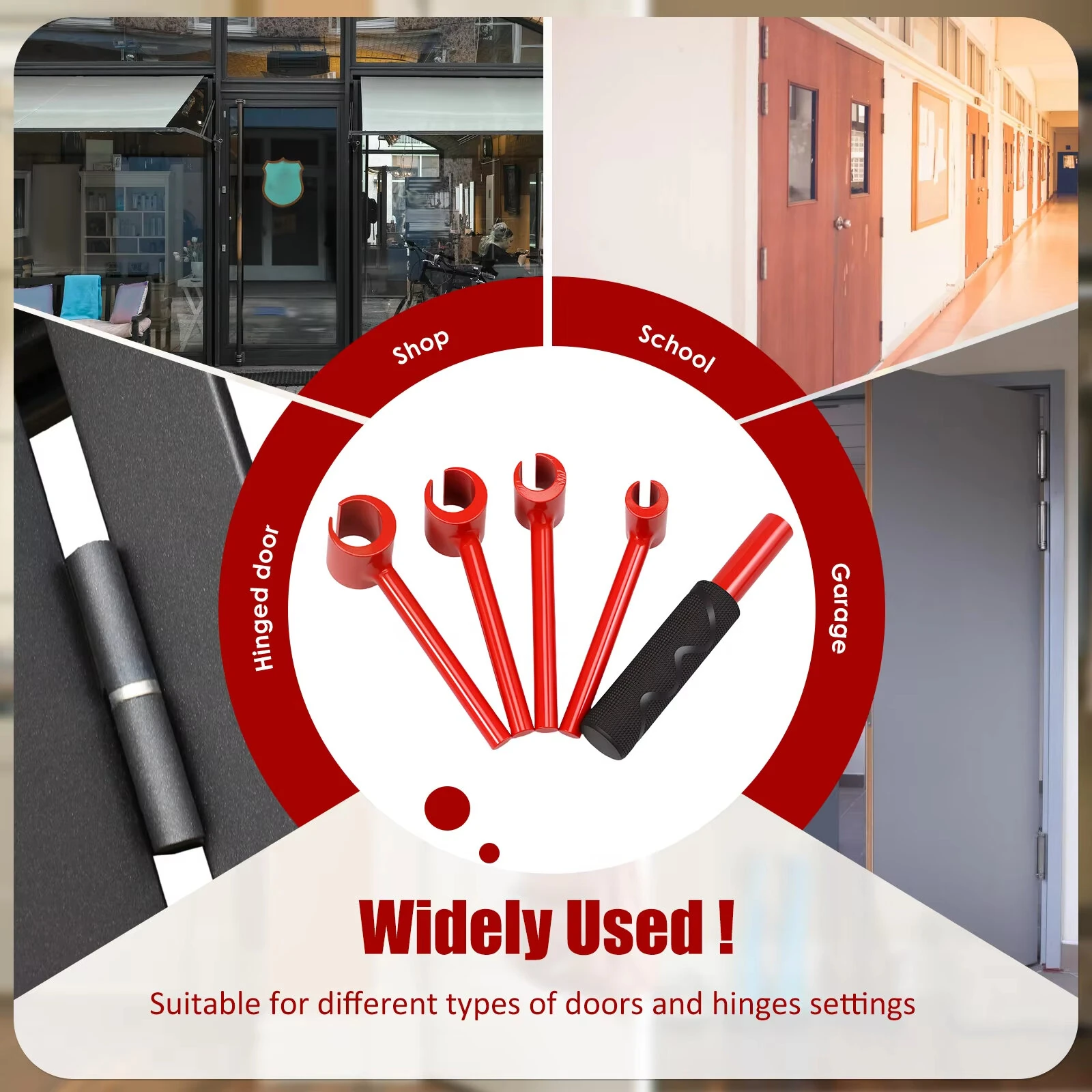 4-in-1 Door Hinge Adjustment Tool | Metal Wrench for Cabinet & Door Alignment - Image 3