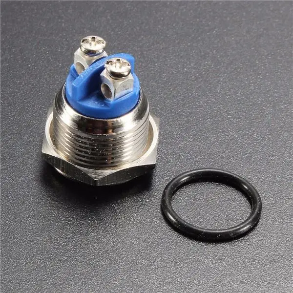 3A 250VAC Waterproof Push Button Switch - 16mm Metal Horn Button | Nickel Brass - Image 3