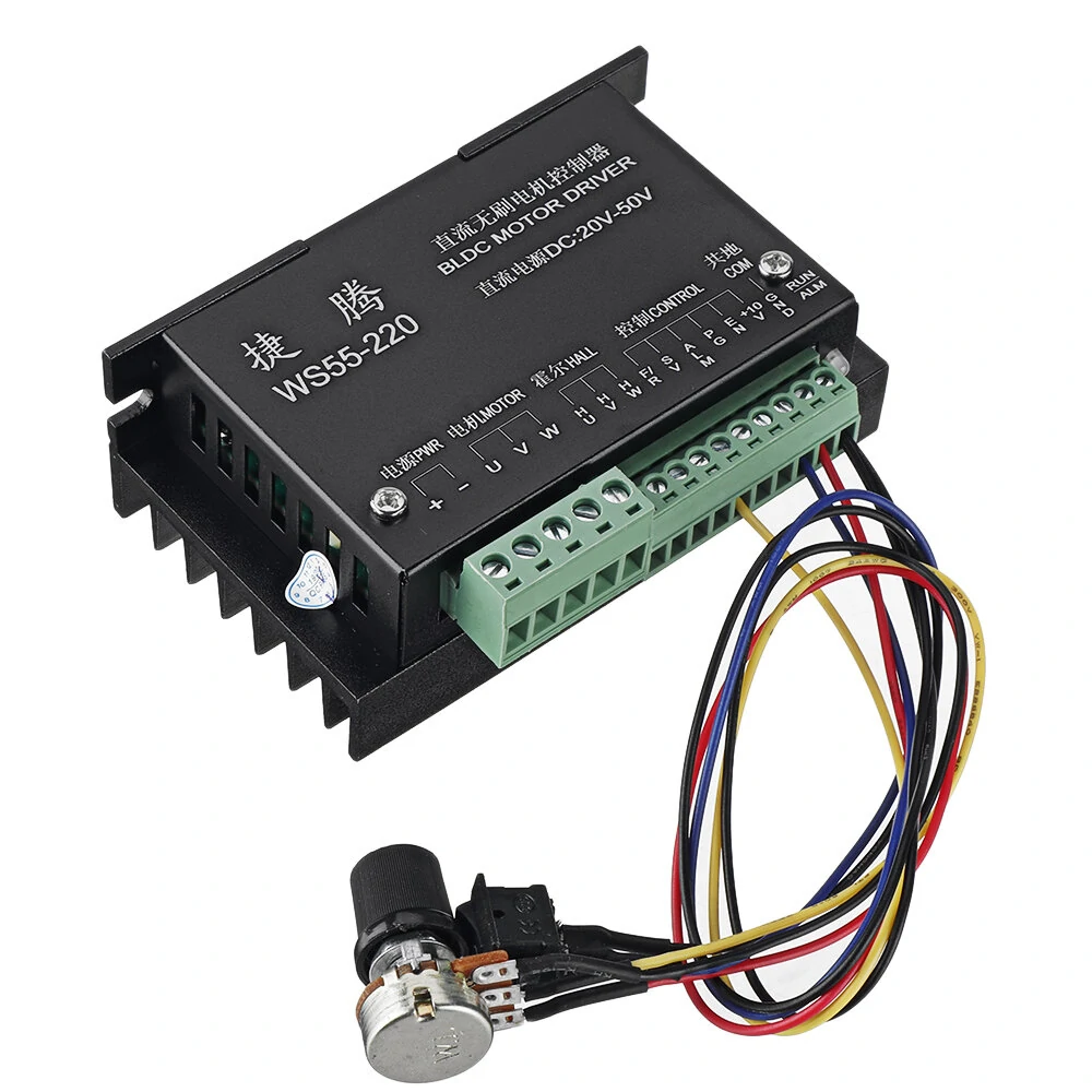 Machifit WS55-220 Brushless Spindle Motor | DC Motor Controller with Speed Potentiometer - Image 4