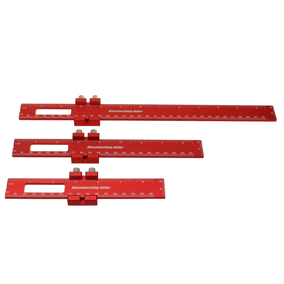 3pcs Aluminum Alloy Precision Pocket Ruler - Woodworking Scribing Gauge & Positioning Tool - Image 3